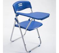 Chaise Pliante Portable avec Accoudoir pour Tablette, Dossier en Maille Empilable Et Siège Rembourré pour Bureau, École Et Salle De Classe-Blue with Writing Board