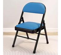 Chaise pliante portable avec cadre en métal rembourré multicolore, légère et idéale pour la maison, le bureau, une utilisation en intérieur et en extérieur (noir et bleu)