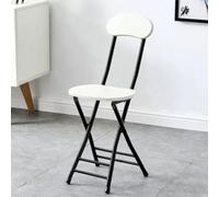 Chaise pliante portable avec dossier, tabouret de bar léger, capacité 150 kg, assise rembourrée et repose-pieds, idéale pour le dîner, le camping, les événements en plein air, couleur blanche avec