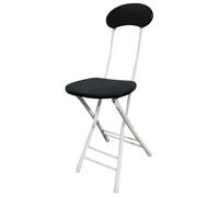 Chaise pliante portable avec dossier, tabouret de bar léger, capacité 150 kg, assise rembourrée et repose-pieds, idéale pour le dîner, le camping, les événements en plein air, couleur blanche avec