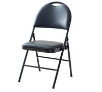 Chaise pliante portable avec grand dossier, cadre en acier robuste, pas de montage nécessaire, idéale pour l'intérieur et l'extérieur, parfaite pour les mariages, événements, entraînement (noir)