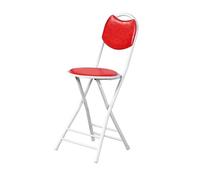 Chaise pliante portable, capacité de 150 kg, peu encombrante, siège de voyage pour cuisine, salon, chambre à coucher, légère et plusieurs couleurs disponibles (rouge)