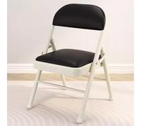 Chaise pliante portable, chaise rembourrée multicolore avec cadre en métal, légère et pour une utilisation en intérieur ou en extérieur, à la maison et au bureau (couleur : blanc et noir)