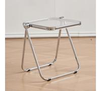 Chaise pliante portable en acrylique transparent, aucune installation nécessaire, il suffit de la déplier et de l'utiliser, idéale pour l'intérieur et l'extérieur (transparent)