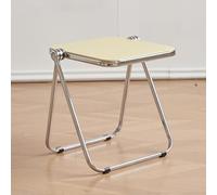 Chaise pliante portable en acrylique transparent, pas de montage nécessaire, il suffit de la déplier et de l'utiliser, idéale pour une utilisation en intérieur et en extérieur (jaune)