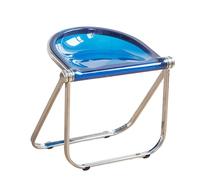 Chaise pliante portable en acrylique transparent - Pieds antidérapants élégants - Pas de montage nécessaire - Parfait pour la maison, le bureau, la cuisine, les événements de mariage (bleu)