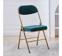 Chaise pliante portable en métal avec coussin rembourré en velours, dossier ergonomique, utilisation en extérieur, capacité de 136 kg, vert
