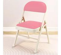 Chaise pliante portable multicolore rembourrée avec cadre en métal, légère et pour une utilisation en intérieur et en extérieur, idéale pour la maison et le bureau (couleur : blanc + rose)
