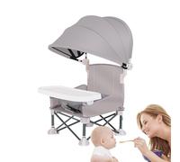 Chaise Pliante Portable Pour Camping, Chaise Haute Voyageuse - Chaise D'Alimentation Pliable Avec Parasol UV, Alliage D'Aluminium Robuste -Pour Cuisine Portative,Fêtes Familiales,Camping En Plein Air