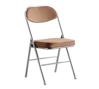 Chaise pliante portable rembourrée confortable en velours avec cadre en métal robuste - Idéal pour les mariages, les fêtes, le bureau et le salon - Marron
