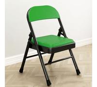 Chaise pliante portable, siège rembourré multicolore avec cadre en métal, léger et pour une utilisation en intérieur et en extérieur, mobilier de bureau idéal (couleur : noir et vert clair)