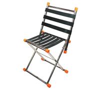 Chaise Pliante Portable Utilisation en Extérieur Structure en Acier Inoxydable Tabouret Pliant Capacité 300 Kg Patins Antidérapants Housse de Siège Amovible Renforcée par des Vis Non-desserrage