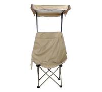 Chaise Pliante Portative à Dossier Haut avec Auvent D'ombrage pour la Pêche à la Plage en Camping, Kaki
