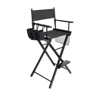 Chaise pliante portative professionnelle, haute et robuste, en bois noir, for la pêche sur la plage