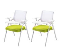 Chaise Pliante Pour Bureau À Domicile Chaises De Salle À Manger Rembourrées, Portables Et Compactes, Avec Structure Métallique Et Bureau Intégré, Pour L'intérieur Et L'extérieur(Groen,Set Of 2)