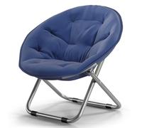 Chaise pliante pour salon, chambre à coucher et utilisation en extérieur, fauteuil simple avec petite taille et design confortable (bleu)