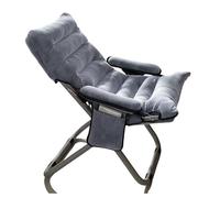 Chaise pliante réglable en hauteur avec grandes poches de rangement, assise moderne et confortable pour salon, chambre à coucher, bureau, balcon - Couleur grise, lot de 1