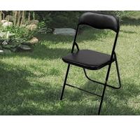 Chaise pliante rembourrée noire, chaise pliante, chaise de camping, meuble de terrasse
