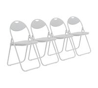 Chaise pliante rembourrée - pour le bureau - entièrement blanche - lot de 4