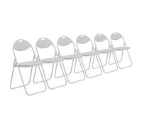 Chaise pliante rembourrée - pour le bureau - entièrement blanche - lot de 6