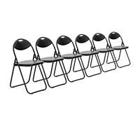 Chaise pliante rembourrée - pour le bureau - entièrement noire - lot de 6