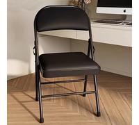 Chaise pliante rembourrée ultra épaisse - Chaise de bureau confortable en métal avec coussin doux pour bureau et intérieur - Design compact - Noir - 79 x 47 x 45 cm