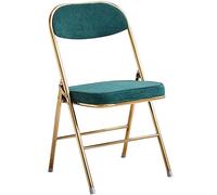 Chaise pliante rétro avec coussin épais Capacité de poids 150 kg Chaise de salon élégante Vert Pour maison, café et événements Dimensions : 82 x 43 x 46 cm