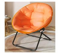 Chaise pliante ronde portable avec cadre en métal, chaise de camping confortable avec porte-gobelet, idéale pour la chambre à coucher, le salon, la détente et la lecture en plein air
