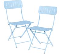 Chaise pliante 'Sande' set de 2 en acier 84,5 x 42 x 50 cm bleu ciel