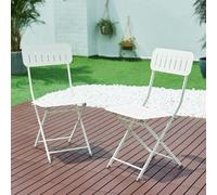 Chaise pliante 'Sande' set de 2 pièces acier 84,5 x 42 x 50 cm blanc