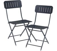 Chaise pliante 'Sande' set de 2 pièces acier 84,5 x 42 x 50 cm noir
