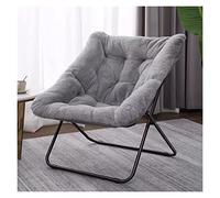 Chaise pliante surdimensionnée - Accent en fausse fourrure douce avec cadre en métal robuste pour des espaces de vie confortables