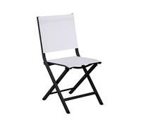 PROLOISIRS Chaise pliante - THEMA - Aluminium époxy graphite - Toile TPEP chiné blanc G