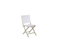 Chaise pliante - THEMA - Aluminium époxy sand - Toile TPEP chiné blanc