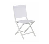 Chaise pliante Thema aluminium époxy toile chinée blanche