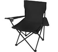 Chaise pliante touristique avec accoudoir noir