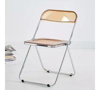 Chaise pliante transparente de luxe en acrylique avec accents en plastique, cadre chromé, design moderne pour le bureau et la maison (couleur : C)
