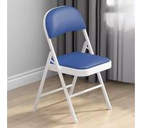 Chaise pliante ultra rembourrée en métal pour l'extérieur et la maison, siège d'étude, chaise pliante légère et portable pour étudiants et événements Bleu