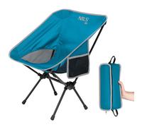 Chaise pliante ultralégère - NILS CAMP - NC3320 - Bleue - 0,8 kg - Polyester 600D - Revêtement PVC - Tubes en acier