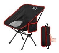 Chaise pliante ultralégère - NILS CAMP - NC3320 - Noire - 0,8 kg - 54x62x61 cm dépliée - 34x10x10 cm pliée