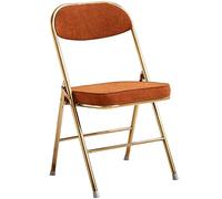 Chaise Pliante Velours Côtelé Mode Rétro Chaise De Salle À Manger, Coussin Épaissi Domestique Chaise Arrière, Chaises De Réception De Café, Porteur 150 Kg/330,7 Lb ( Color : Reddish brown , S : 82*43*