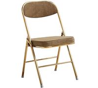 Chaise Pliante Velours Côtelé Mode Rétro Chaise De Salle À Manger, Coussin Épaissi Domestique Chaise Arrière, Chaises De Réception De Café, Porteur 150 Kg/330,7 Lb ( Color : Olive green , S : 82*43*46
