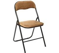 - Chaise pliante effet velours - Ocre