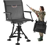 Chaise pliante VEVOR Chaise de camping Chaise de pêcheur avec accoudoirs & cadre en acier & pieds réglables Chaise pliante de jardin (charge maximale 158 kg) rotation silencieuse à 360°, pour pique-ni