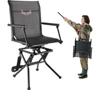 VEVOR Chaise de Chasse Pivotante à 360° Silencieuse et Pliable avec Accoudoirs