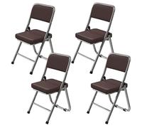 Chaise pliante - VIVOLILV - Lot de 4 - Cuir - Marron - 45 x 46 x 82 cm