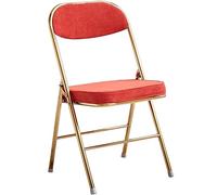 Chaise Pliante ZYCSH Velours Côtelé Mode Rétro, Chaise De Salle À Manger, Coussin Épaissi, 150 Kg/330,7 LB (Rood, 82 * 43 * 46cm)