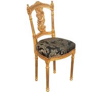 Chaise Poltroncina Style Louis XVI Bois Hêtre Feuille Or 40x46x92 Séjour