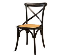Chaise Poltroncina Thonet Vintage Bistrot en Frêne et Rattan Noir Bois Massif