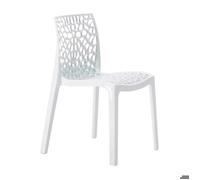 Chaise Polypropylène Design Nid d'Abeille de Jardin Bistrot Gruvyer Grand Soleil - Blanc